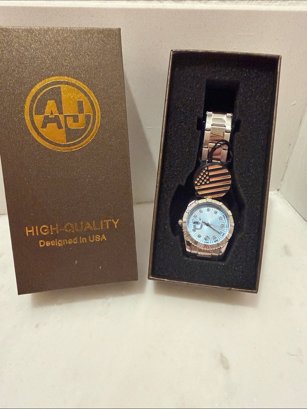 Silver-Tone Women’s Watch with Light Blue Dial
